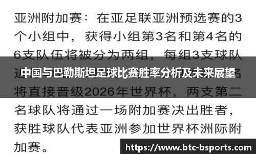 中国与巴勒斯坦足球比赛胜率分析及未来展望